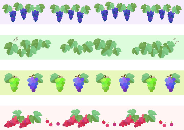 一套装饰边与葡萄和藤蔓图片下载