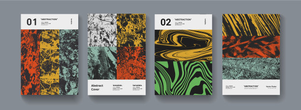 一套抽象的现代半色调封面系列图片下载