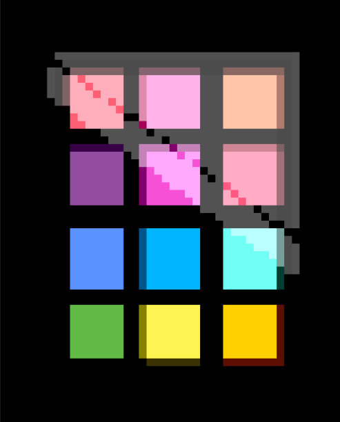 彩色眼影美颜游戏像素美术图片下载