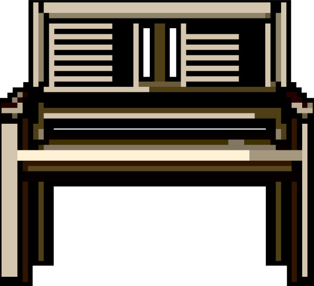 木质花园户外长椅像素美术游戏图片下载