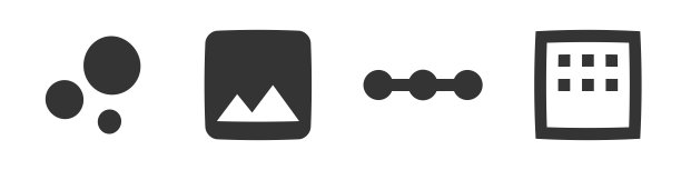 一组4个图标编辑器。线图标集合。勾勒出孤立的标志。线性符号集。图片下载