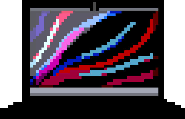 霓虹笔记本电脑游戏像素美术图片下载