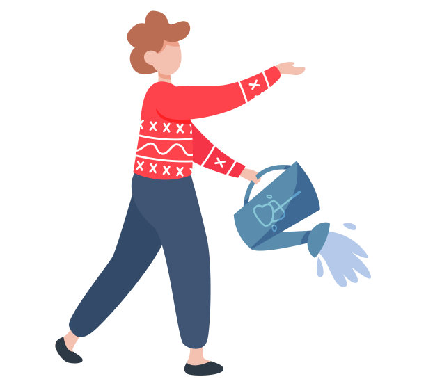 女孩园艺植物，成功的商业项目。女人种植图片下载