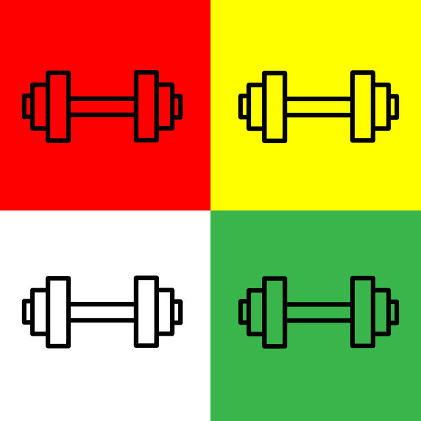 哑铃矢量图标，轮廓样式，隔离在白色背景上。图片下载