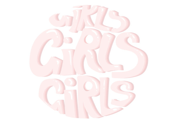 有趣的女孩文本在白色的背景圈图片下载