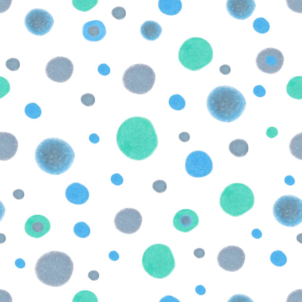 无缝图案与随机圆圈。抽象几何装饰。点图片。艺术的水彩。图片下载