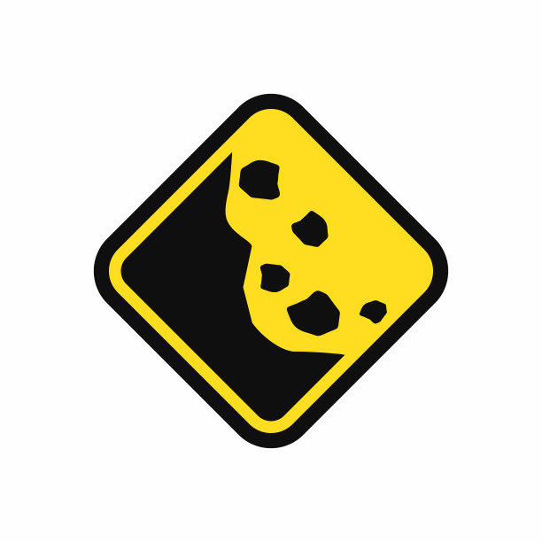 滑坡危险性警示标志设计矢量图片下载