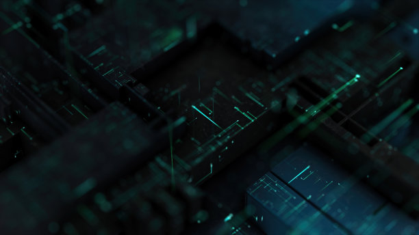 面板电路板与数字处理器的概念背景图片下载