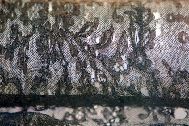 复古风格的黑色蕾丝女士的手。18世纪的老物件，事件的重演图片下载