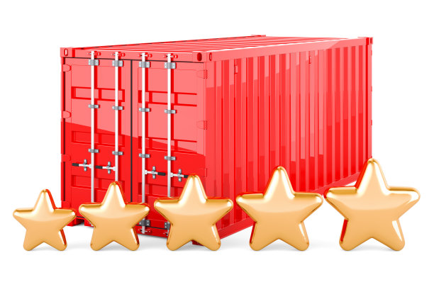 五颗金星的集装箱，3D渲染图片下载