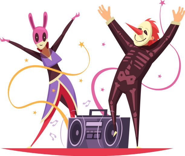 盒式音响狂欢舞曲图片下载