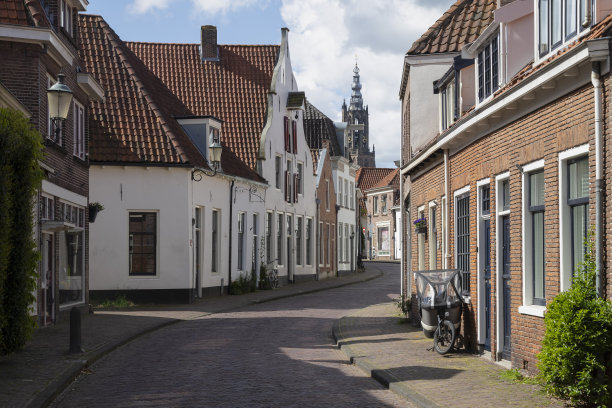 阿默斯福特老城中心的狭窄街道。图片下载