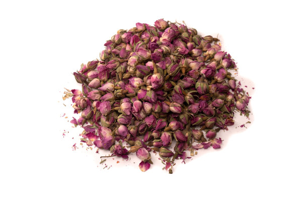 在白色背景上孤立的干茶蔷薇。图片下载