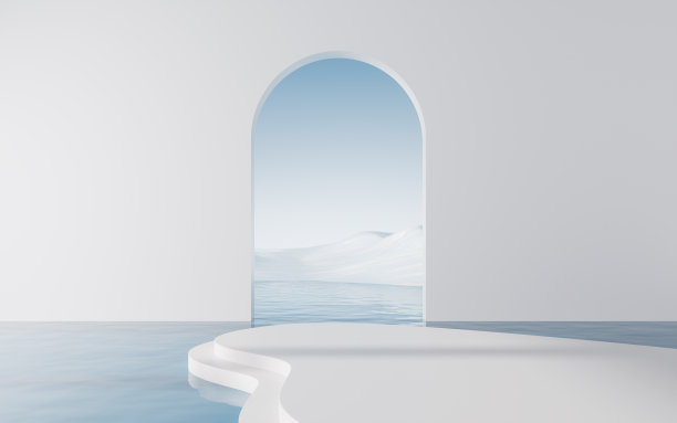 空舞台与水面背景，3d渲染。模型、护理、化妆品、美容图片下载