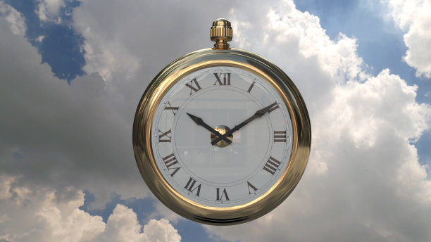 三维时钟和天空图片下载