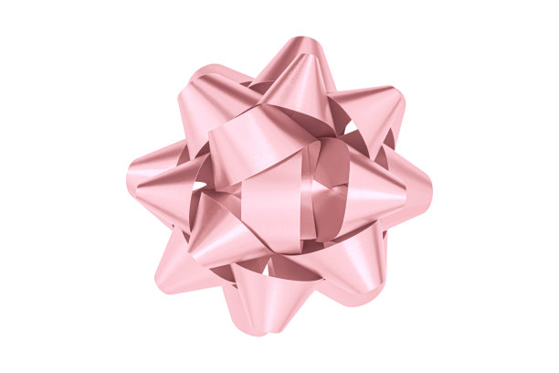 粉红色的礼物蝴蝶结丝带孤立的白色背景图片下载