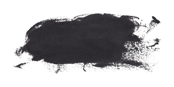 黑色和灰色的笔触孤立在白色的背景。水彩图片下载