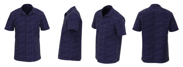 格纹男士衬衫短袖。孤立的纽扣衬衫图片下载