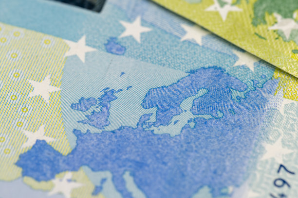 欧盟发行的20欧元纸币特写图片下载