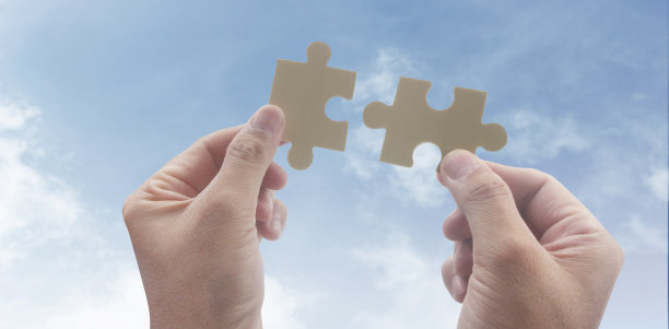 连接拼图。商业解决方案图片下载