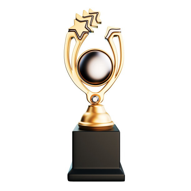 金色的冠军奖杯被隔离在白色的背景上。总冠军奖杯。体育运动奖。图片下载