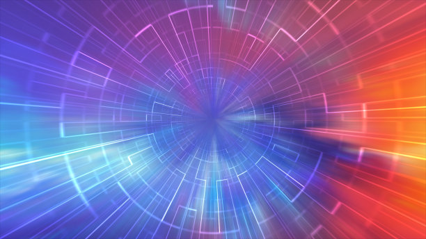 高科技数字技术概念未来抽象网络空间背景数据中心，服务器，互联网，速度人工智能几何人工智能技术背景3d渲染图片下载