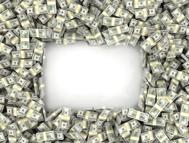 一百美元美钞的边沿图片下载