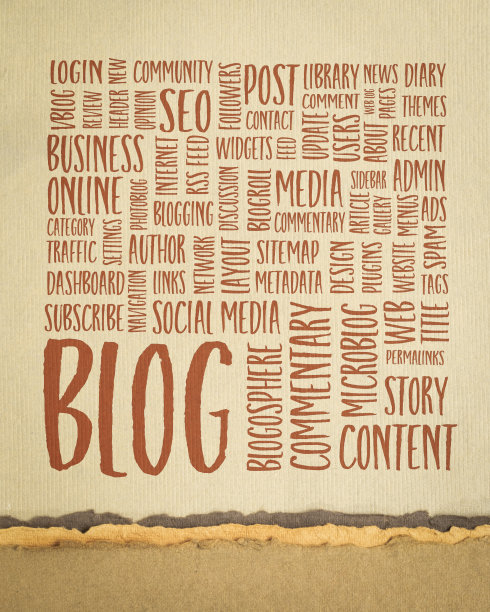 云的文字或标签有关博客和博客设计-手写在艺术纸上图片下载