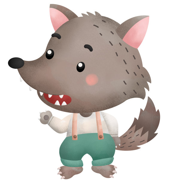 大灰狼的插图图片下载