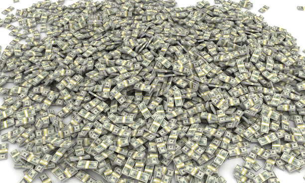 巨大的钱堆俯视图图片下载