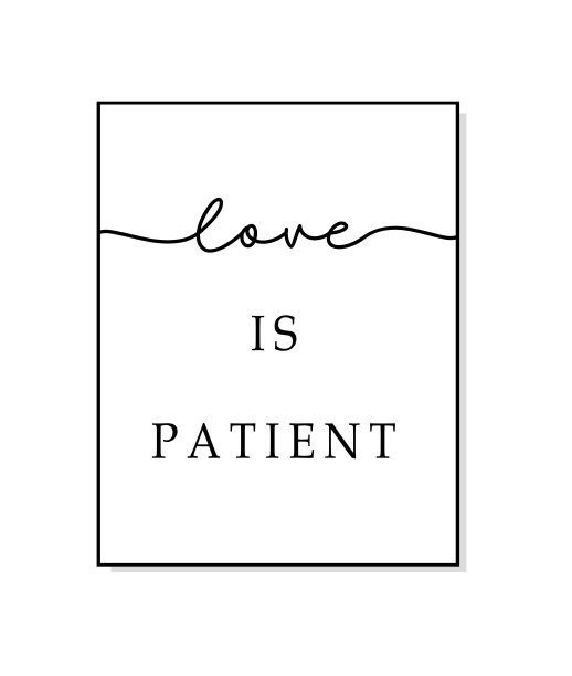 爱是耐心，爱是仁慈，爱是失败。圣经，引用宗教向量。图片下载