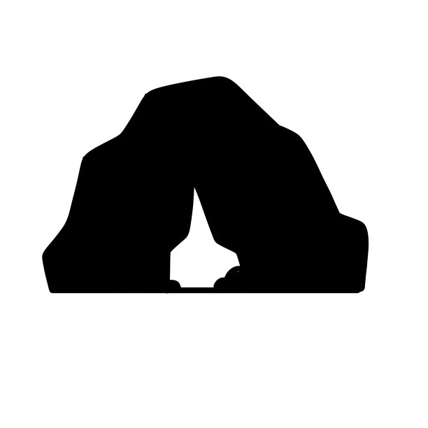 洞穴图标。石头避难所。山口图片下载