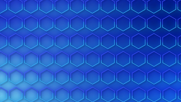 豪华抽象几何未来六边形背景循环。新潮的科幻霓虹色彩的网络空间，电影，屏幕保护程序，壁纸。无缝清洁和光泽技术bg;图片下载