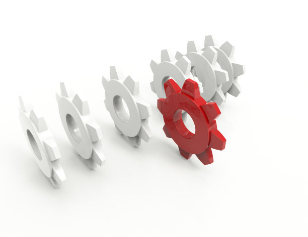 红色齿轮，领导理念图片下载