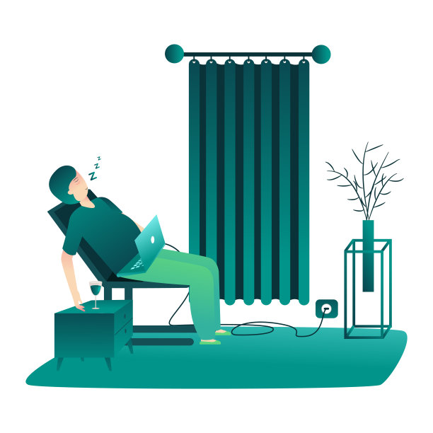 加班工人工作深夜时间疲惫的职业男孩坐在家里睡觉图片下载