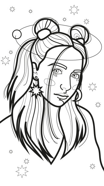 发型别致的年轻女孩图片下载