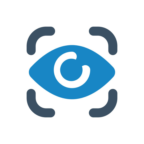 眼睛扫描图标平面设计或视网膜扫描图标图片下载