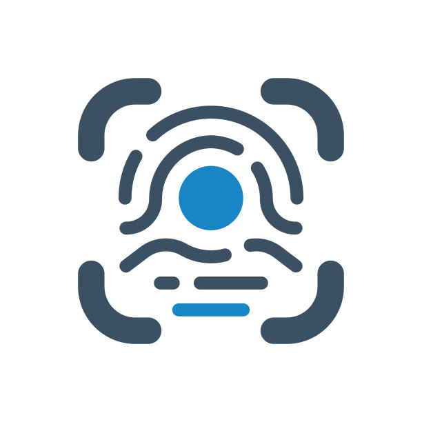 指纹图标或生物识别图标平面设计图片下载