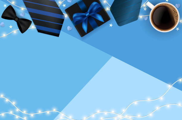 父亲节概念矢量插图蓝色背景。图片下载