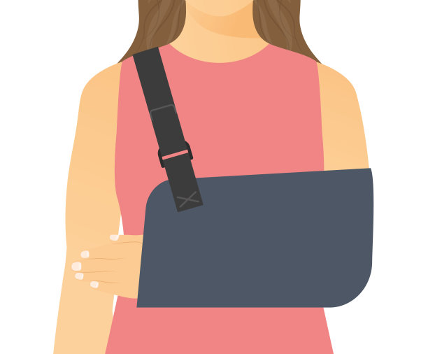 受伤的手臂上缠着吊带的女人图片下载