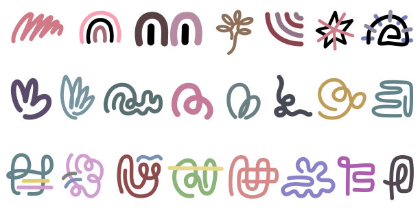 粗有机线向量集图片下载