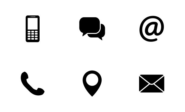 联系我们图标集。通信信号。向量图片下载