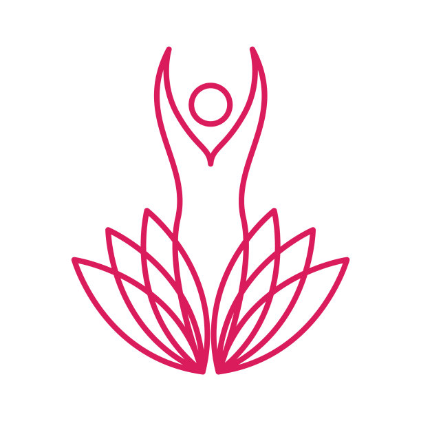 女人行艺术花温泉瑜伽标志设计图片下载