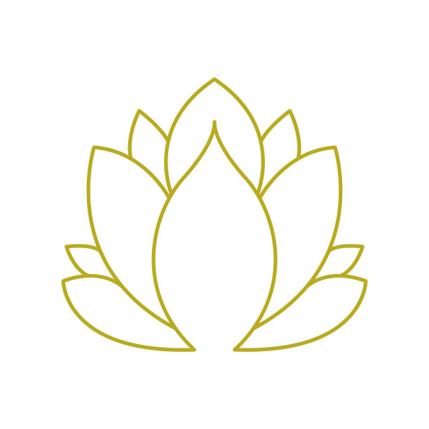 花瑜伽线条艺术标志设计图片下载