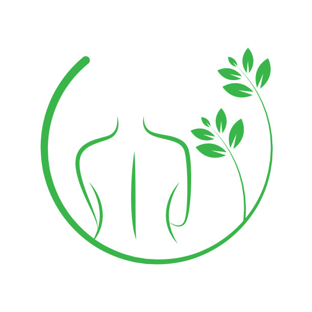叶子女性美容身体按摩标志设计图片下载