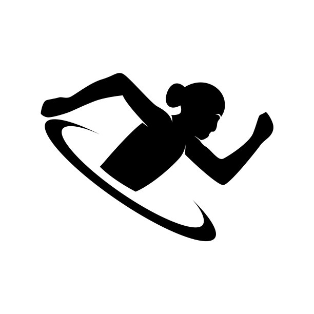 孤立简单的运动跑标志设计图片下载