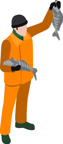 拿鱼的人构图图片下载