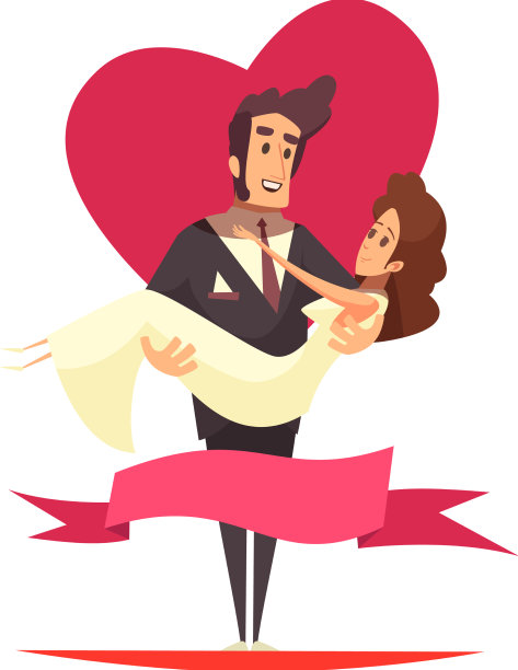 手持新婚夫妇涂鸦作文图片下载