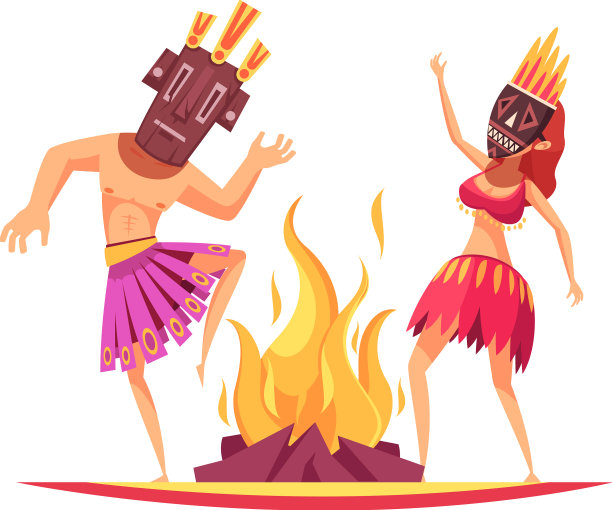 古代部落狂欢节构图图片下载