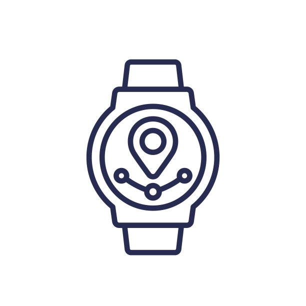 GPS手表图标，线矢量图片下载